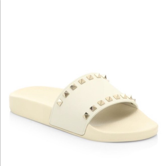 valentino rockstud rubber slides